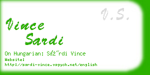 vince sardi business card